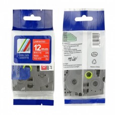 Analogs TZ2-435 uzlīmju lente sarkans uz balta 12mm, priekš Brother