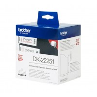 Brother DK-22251 Papīra uzlīmju lente 62mm*15.24m sarkans/melns uz balta