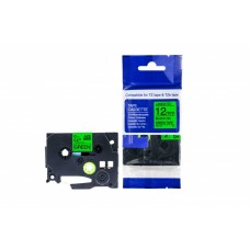 Analogs TZ2-731 uzlīmju lente melns uz zaļa 12mm, priekš Brother