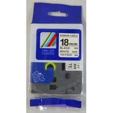 Analogs TZ2-FX241 uzlīmju lente "flexible" melns uz balta, 18mm, priekš Brother