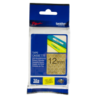 Brother TZE-MPGG31 dekoratīva uzlīmju lente, melni burti uz zelta ornamentu fona 12mm x 8 metri