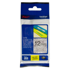 Brother TZE-MPSL31 dekoratīva uzlīmju lente, melni burti uz sudraboti rakstaina fona, 12mm x 8 metri