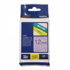 Brother TZE-MQF31 dekoratīva uzlīmju lente, melni burti uz gaiši violeta fona, 12mm x 8 metri