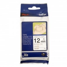 Brother TZE-R231 dekoratīva auduma lente, melni burti uz balta fona, 12mm x 8 metri