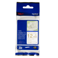 Brother TZE-R234 dekoratīva auduma lente, zelts uz baltu, 12mm x 8 metri