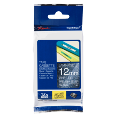 Brother TZE-PR935 uzlīmju lenta balts uz premium sudraba 12mm