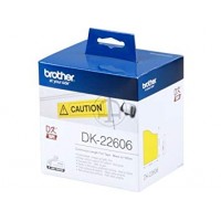 Brother DK-22606 Līmplēve, melns uz dzeltena 62mm*15.24m