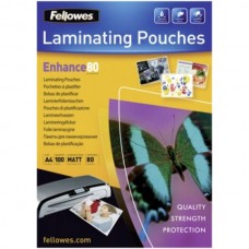 Fellowes laminēšanas plēves, matētas, A4 (216x303mm), 80 mkr., 100 gab., 54521